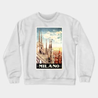 MILANO Italian Milan Cathedral Vintage Italy Travel Crewneck Sweatshirt